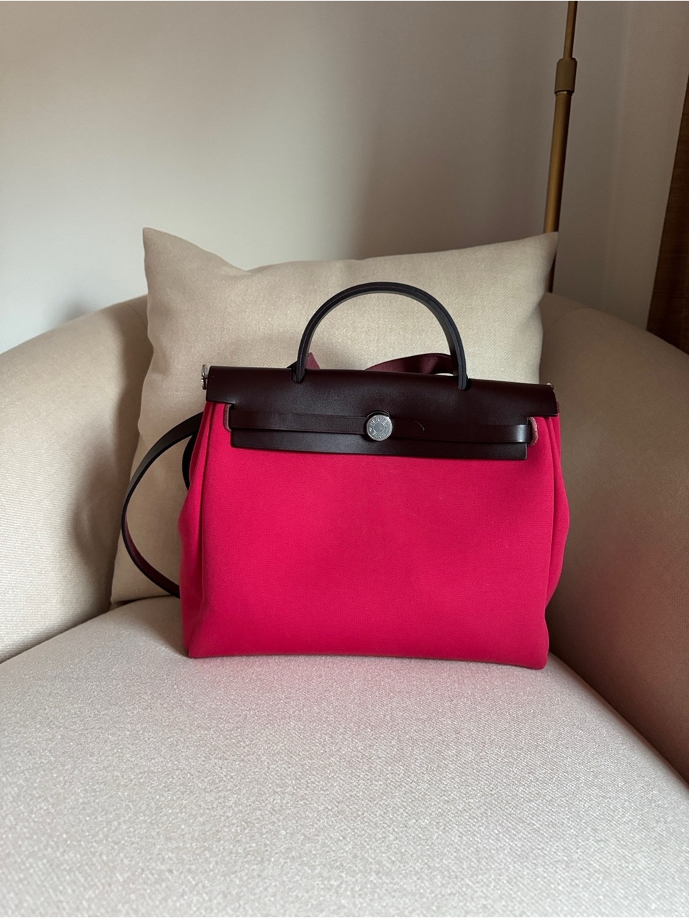 Hermes Herbag Zip 31 Bag Rose